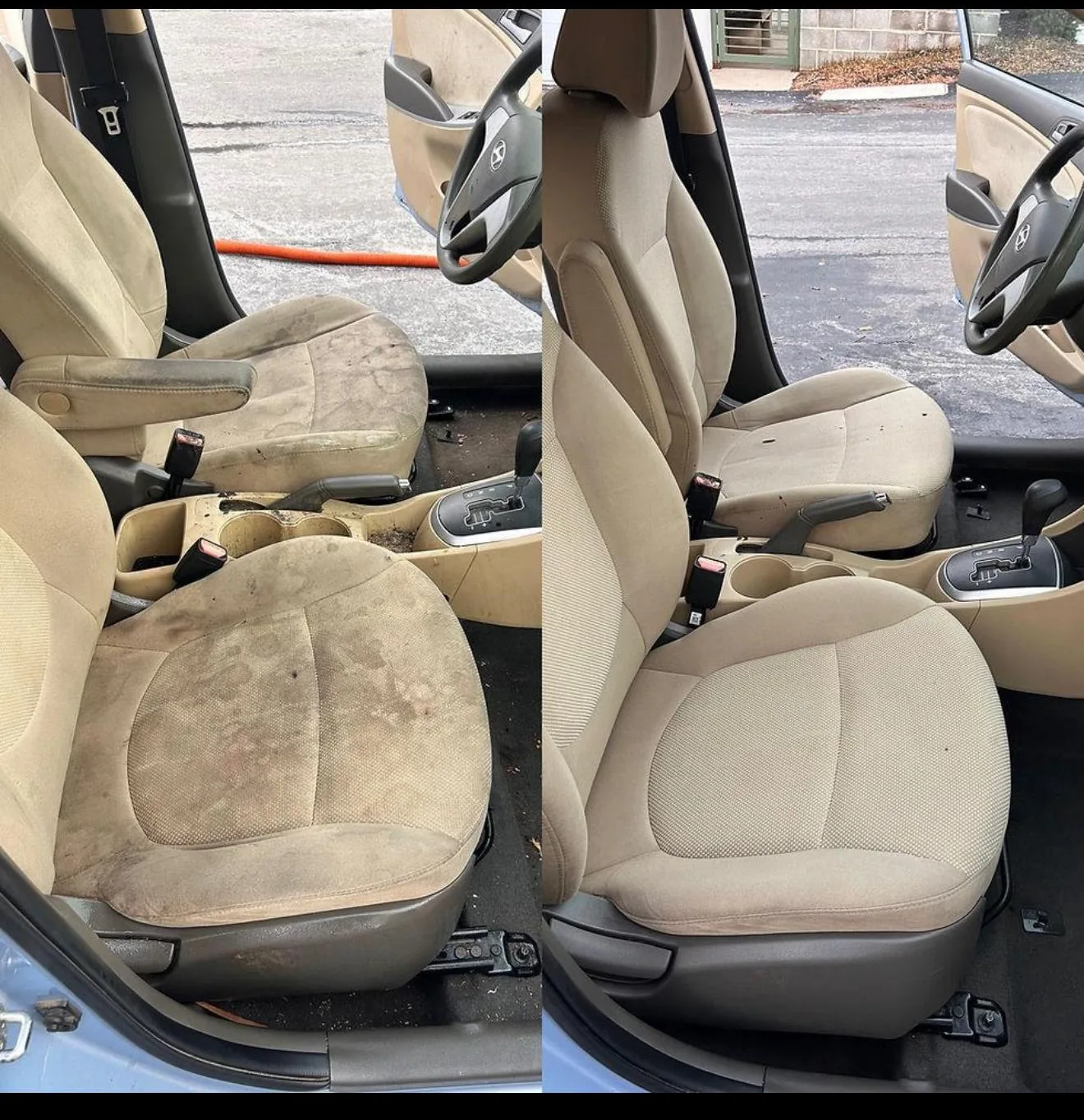 Restauración interior — antes y después