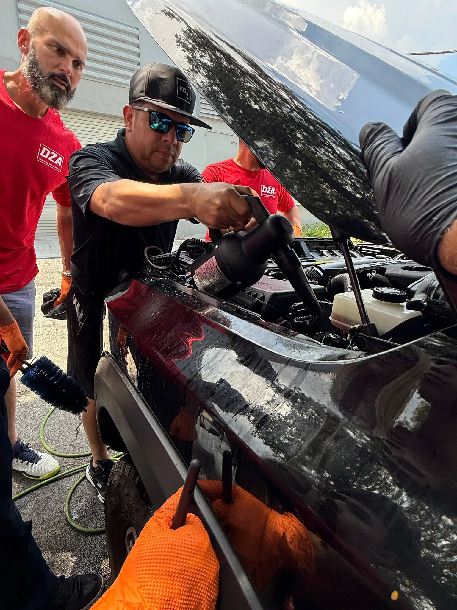 Practical training in safe and professional engine-bay detailing